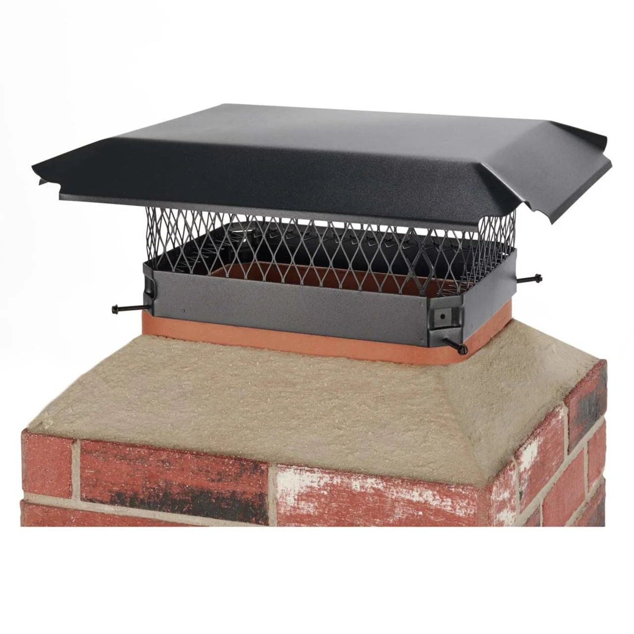 12" x 16" Black Galvanized Single-Flue Chimney Cap - Image 2