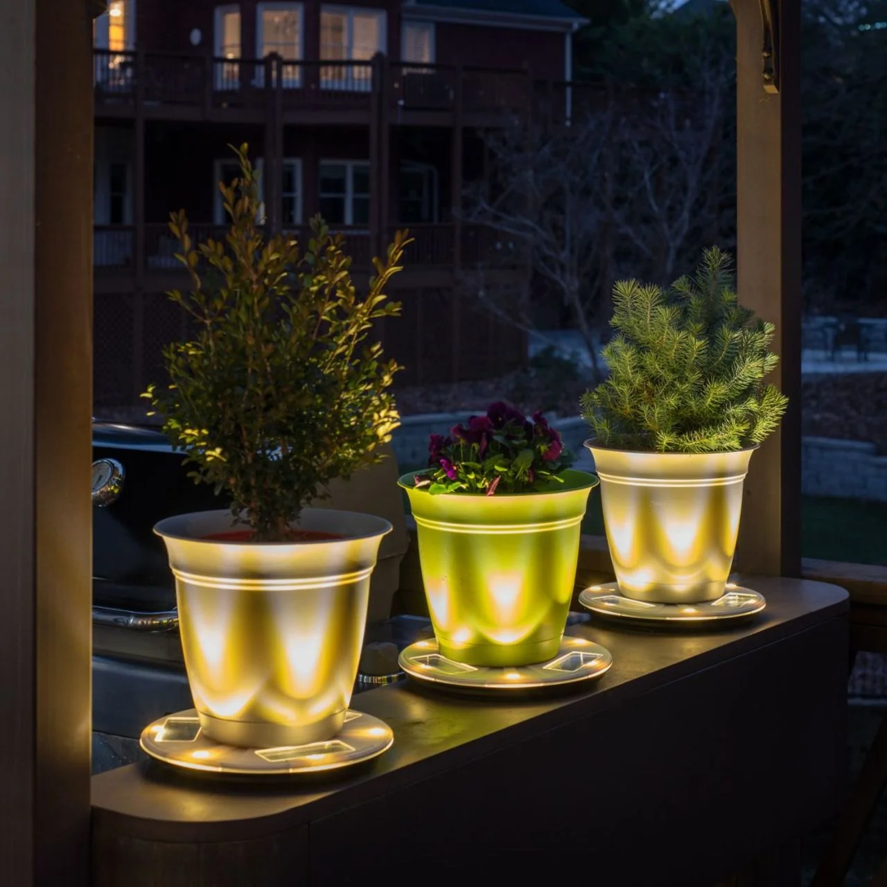 2-Pack - Solar LED Uplight Planter Base - Gama Sonic - Image 3