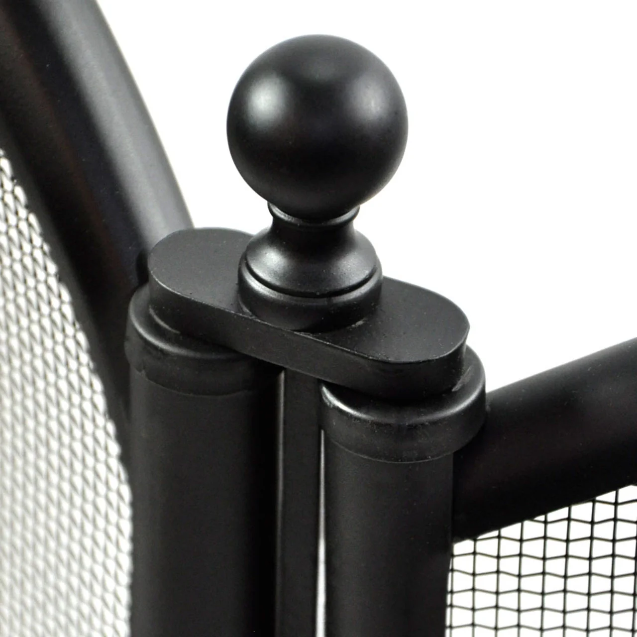 3 Fold Large Diameter Fireplace Screen - Black - Image 5
