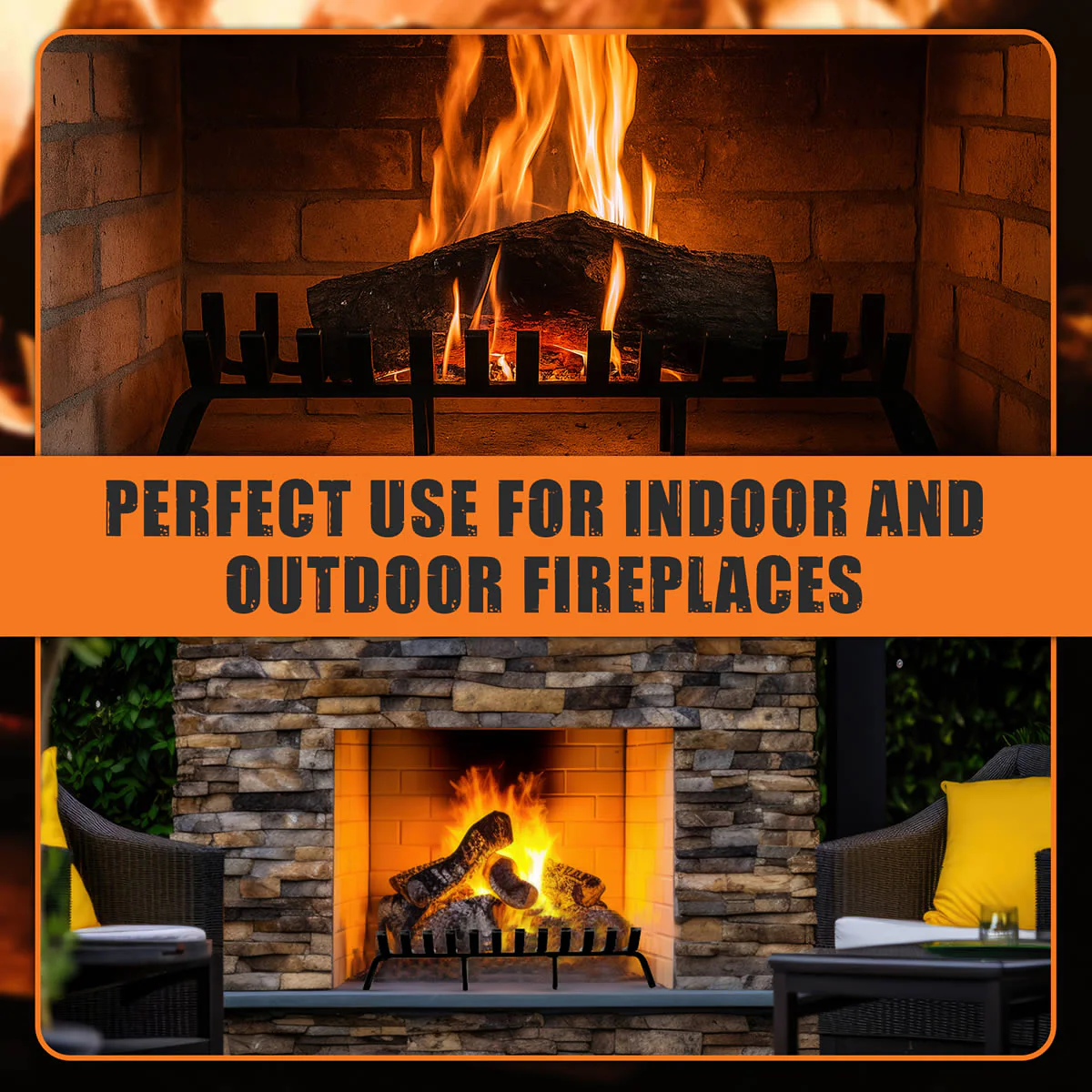 36" Deep Forest Lifetime Fireplace Grate - Extra Heavy Duty - Image 7