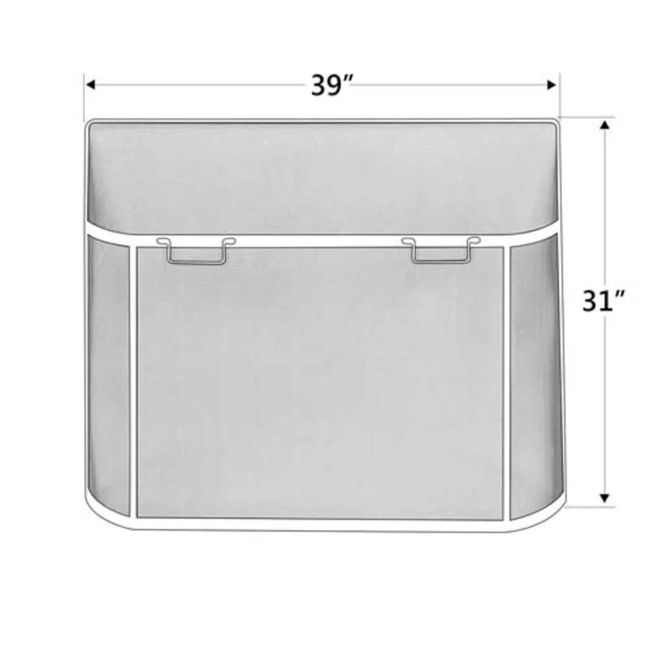 39" x 31" Black Curved Spark Guard - Image 3