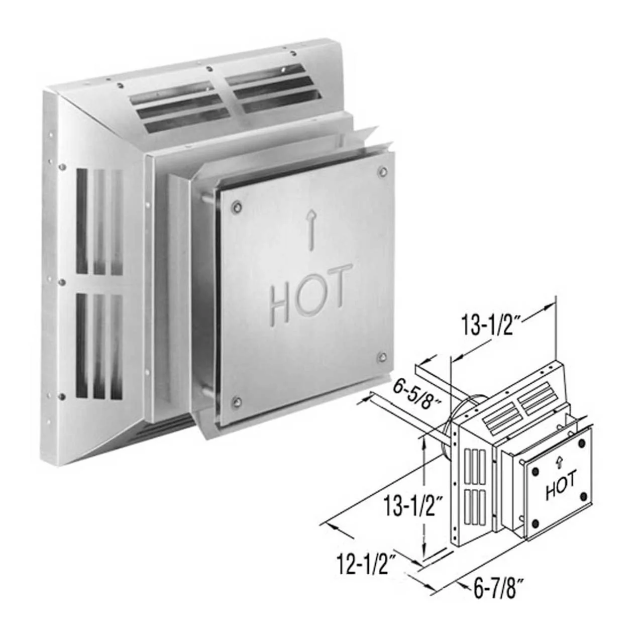 4" x 6 5/8" DirectVent Pro Aluminum Square Horizontal Termination Cap - 46DVA-HC - Image 2