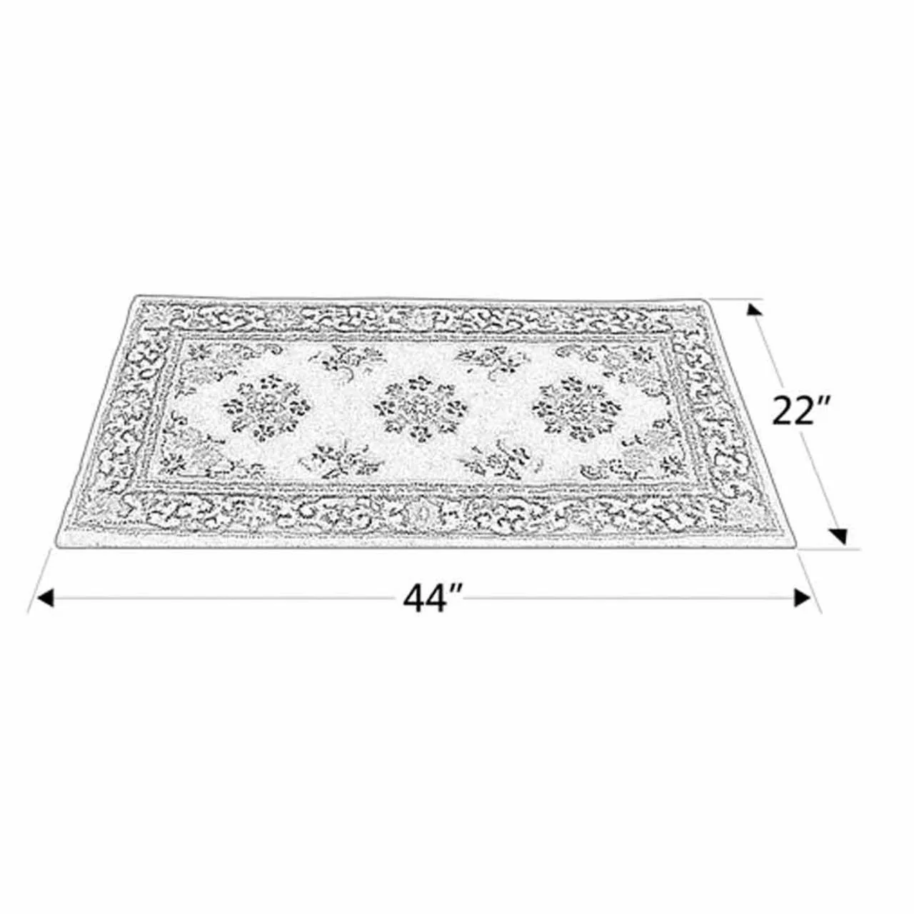 44" Rectangle Burgundy Oriental Fireplace Rug - Image 5