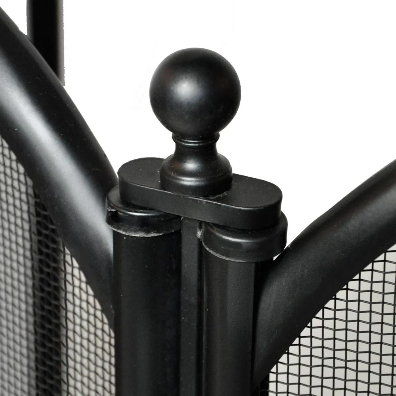 5 Fold Large Diameter Fireplace Screen - Black - Image 3