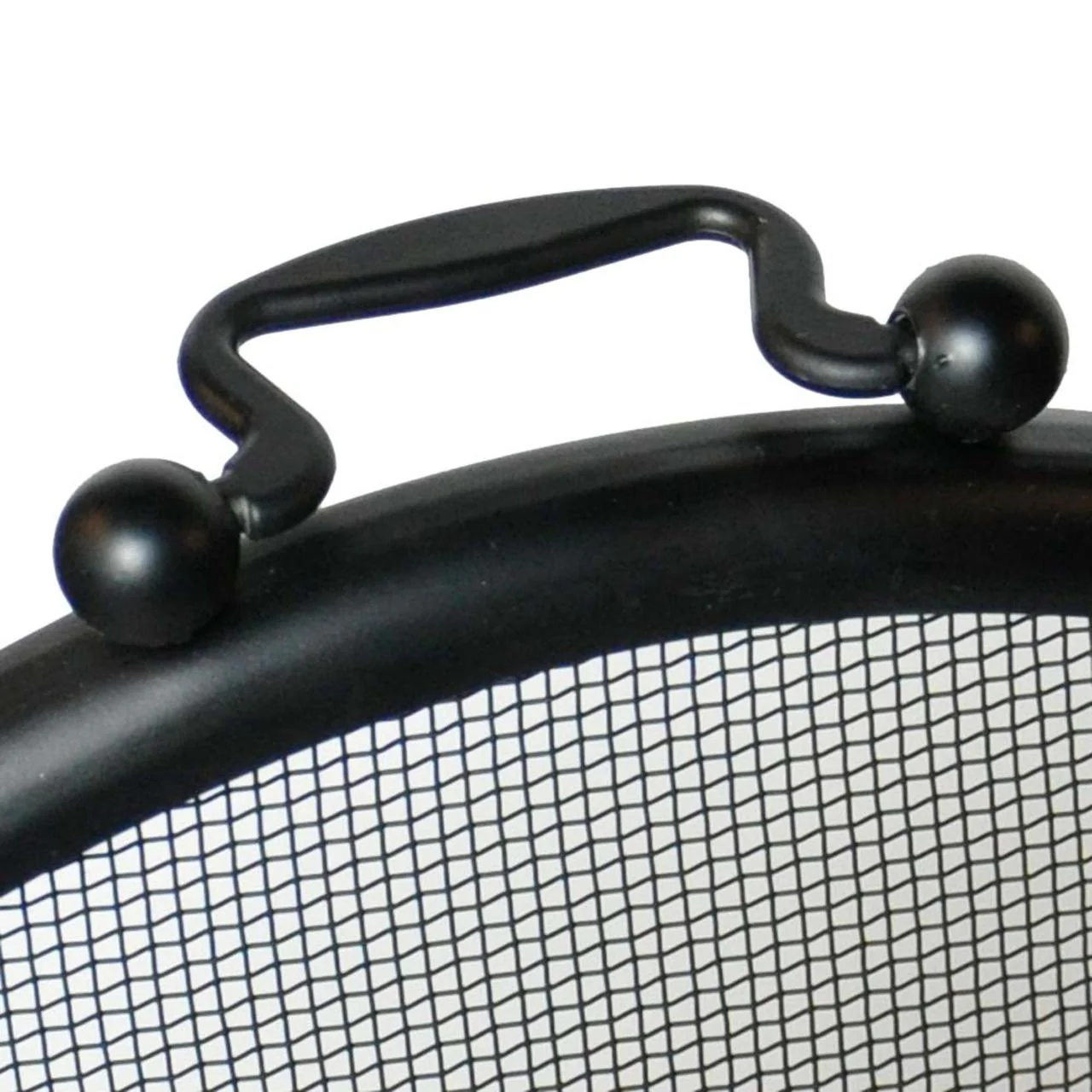 5 Fold Large Diameter Fireplace Screen - Black - Image 4