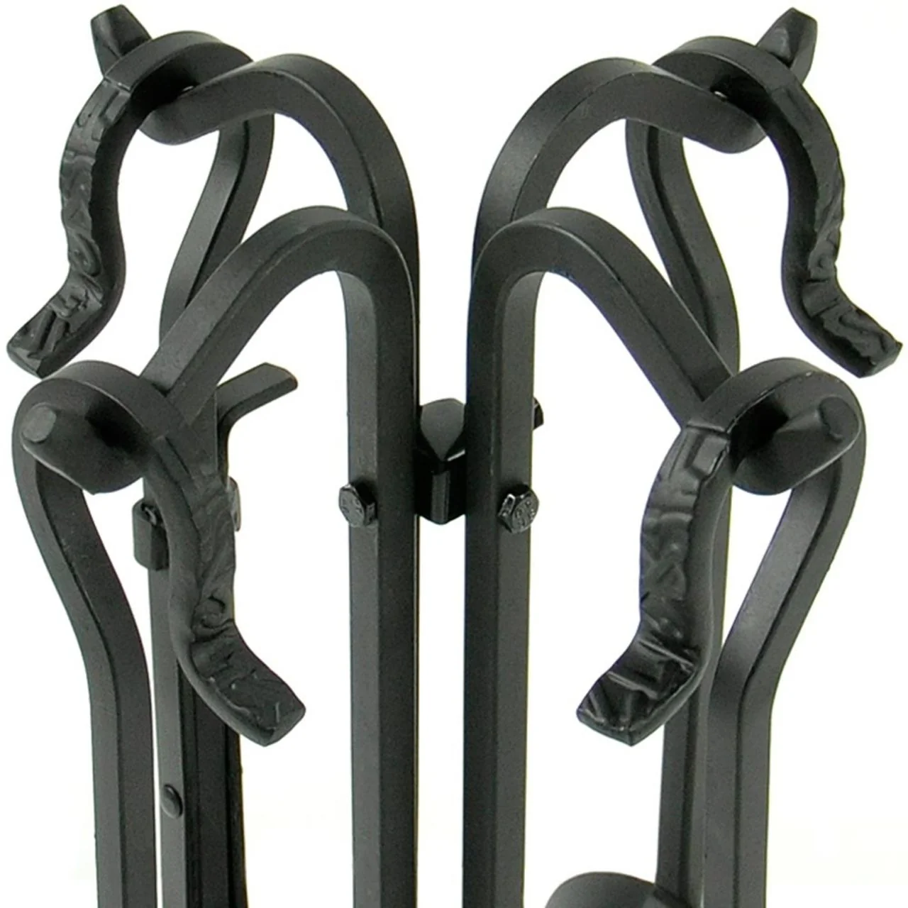 5 Piece Black Rustic Mini Fireplace Tool Set - F-1126 - Image 3