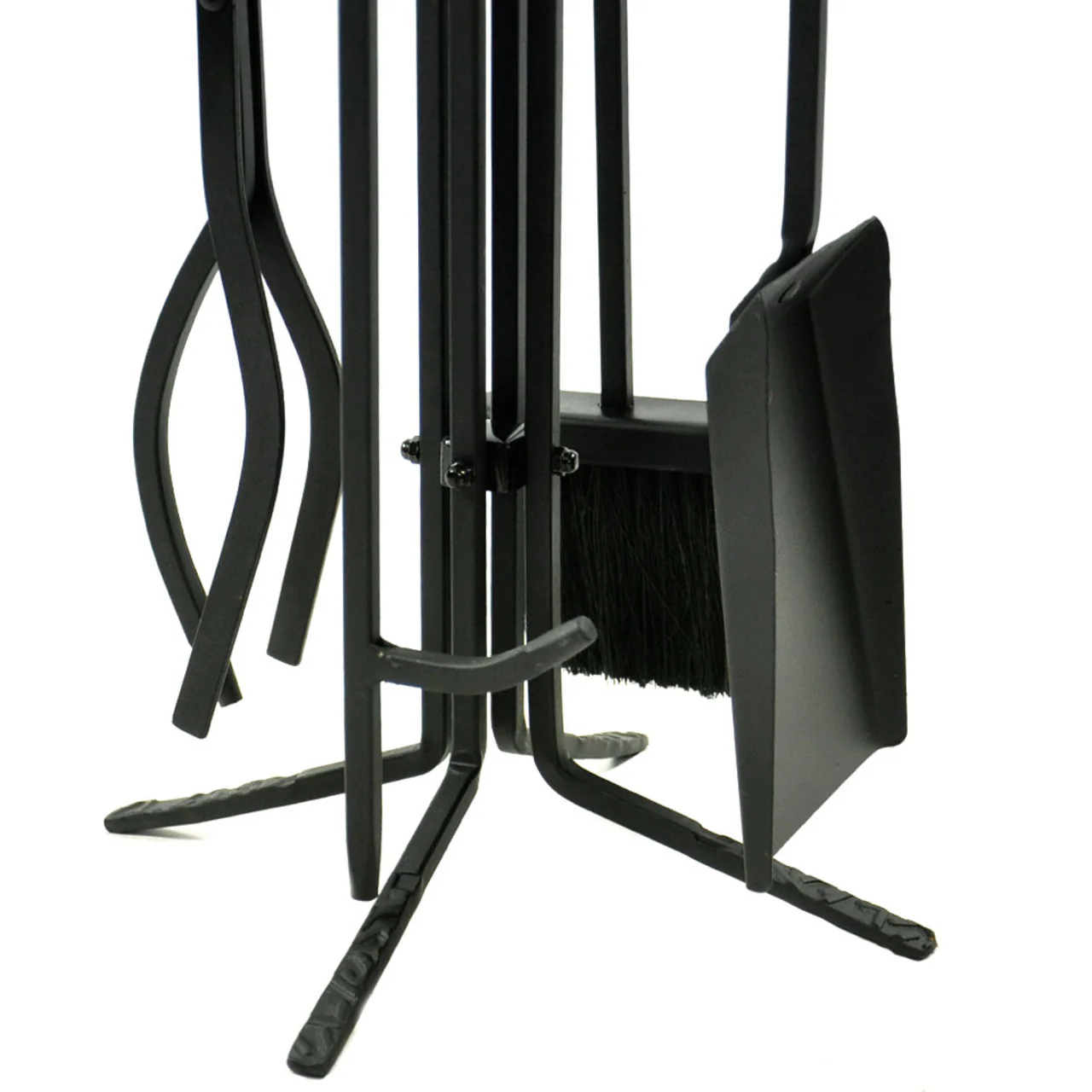 5 Piece Black Wrought Iron Tool Set with Crook Handles - F-T18070BK - Image 3