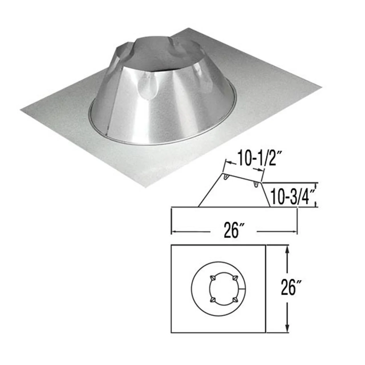 6" DuraPlus Flat Roof Flashing - 6DP-FF - Image 2