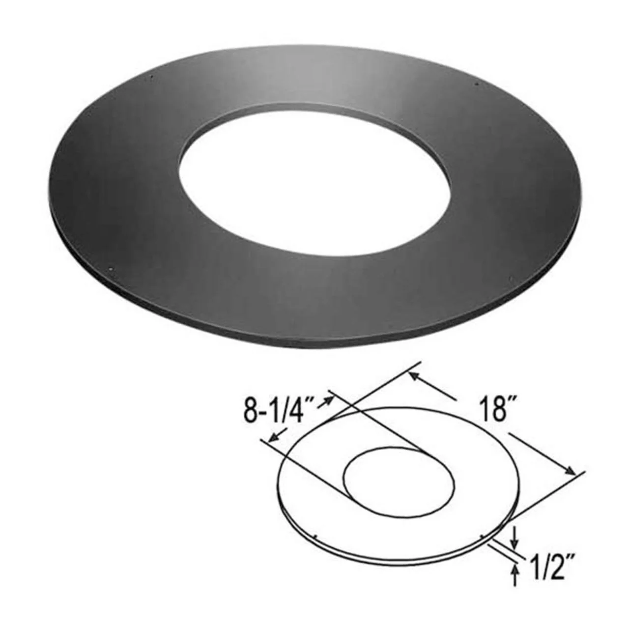 6" DuraTech 0/12 - 3/12 Roof Support Trim Collar - 6DT-RSTC3 - Image 2