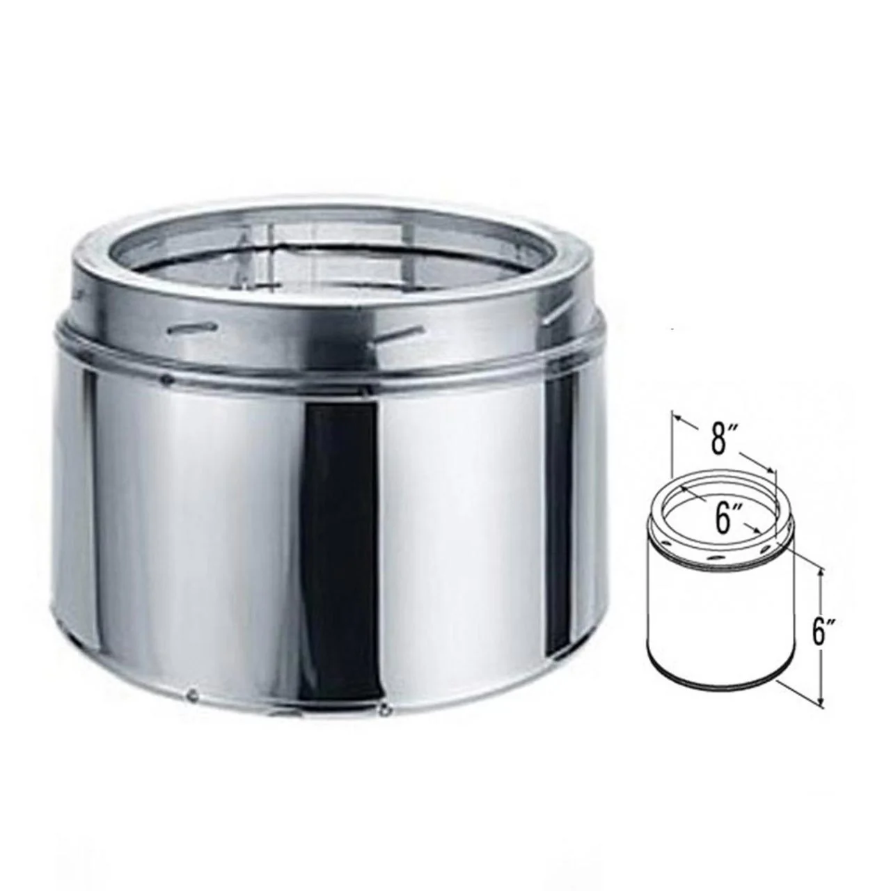 6" x 6" DuraTech Stainless Steel Chimney Pipe - 6DT-06SS - Image 2