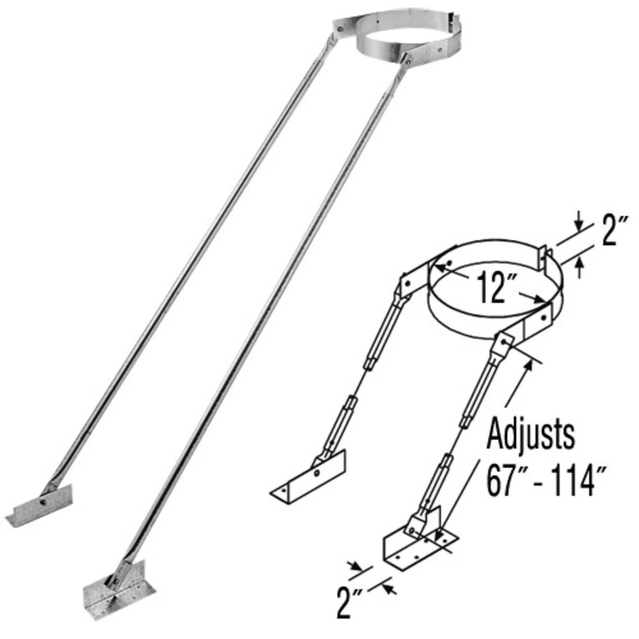 8" DuraPlus Extended Roof Bracket - 8DP-XRB - Image 2