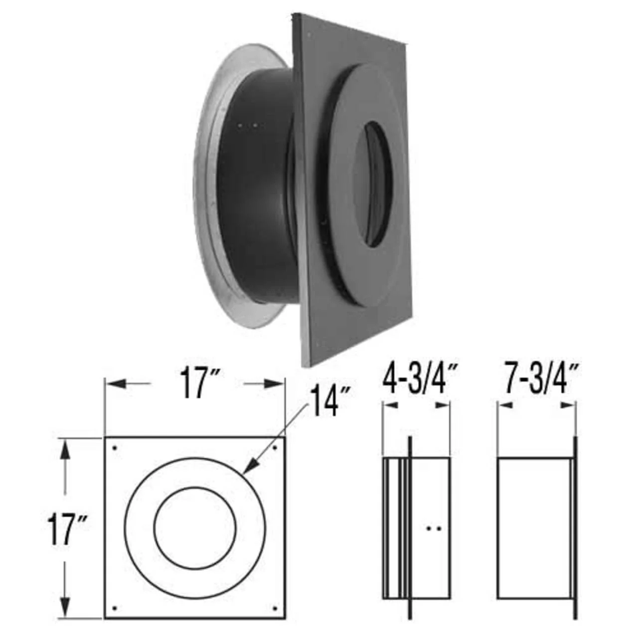 8" DuraPlus Galvanized Wall Thimble - 8DP-WT - Image 2