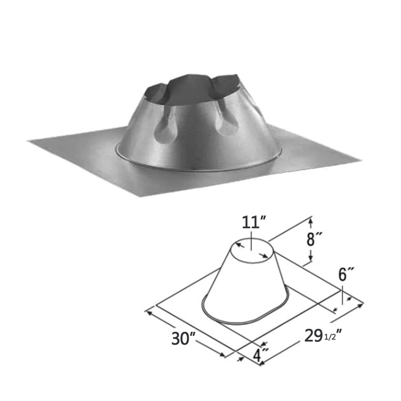 8" DuraTech 0/12 - 6/12 Metal Roof Flashing - 9649DSA - Image 2