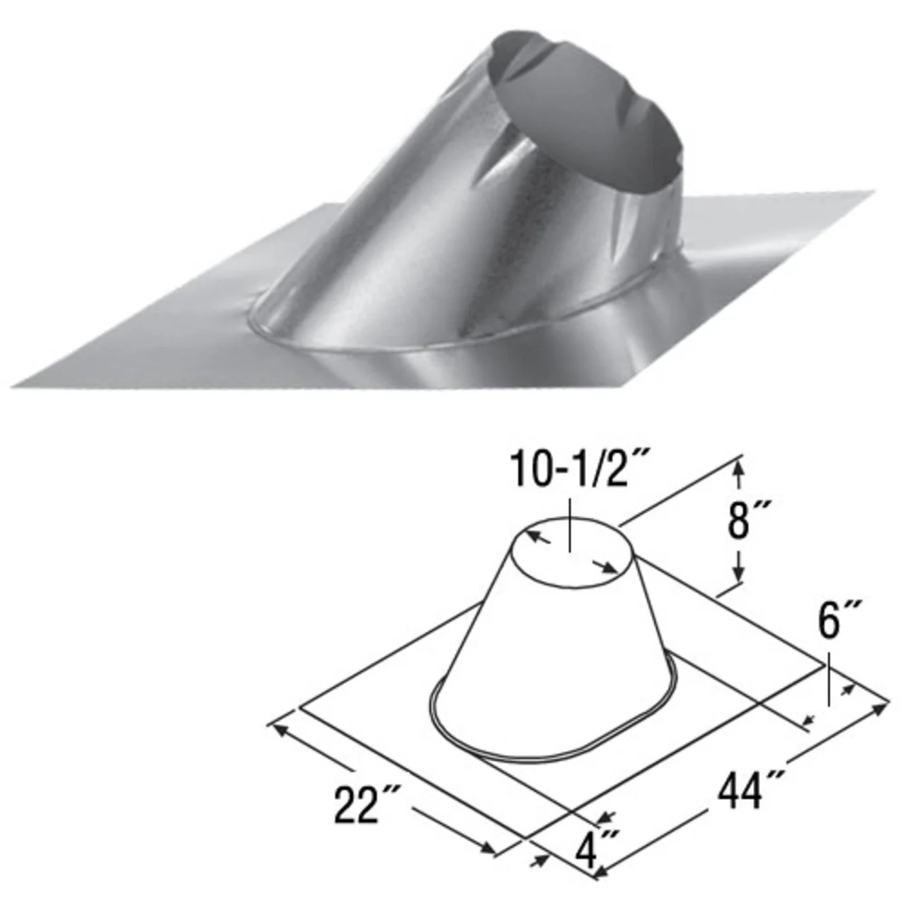 8" DuraTech 19/12 - 24/12 Adjustable Roof Flashing - 8DT-F24 - Image 2