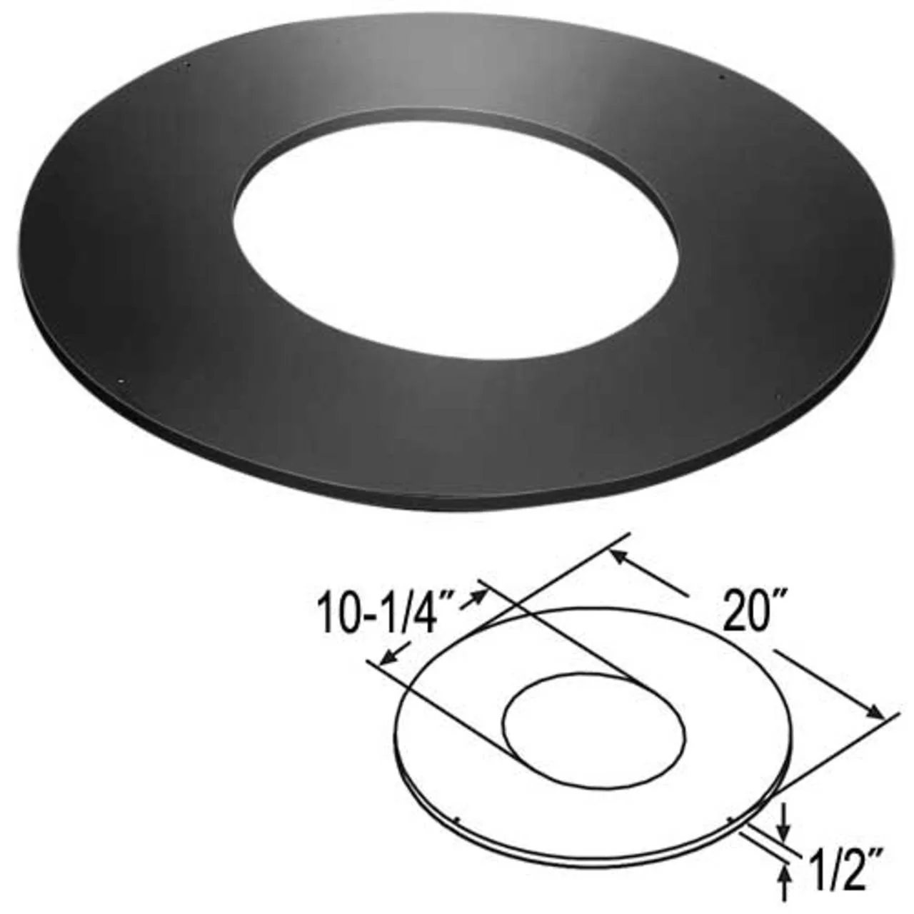 8" DuraTech 7/12 - 9/12 Roof Support Trim Collar - 8DT-RSTC9 - Image 2