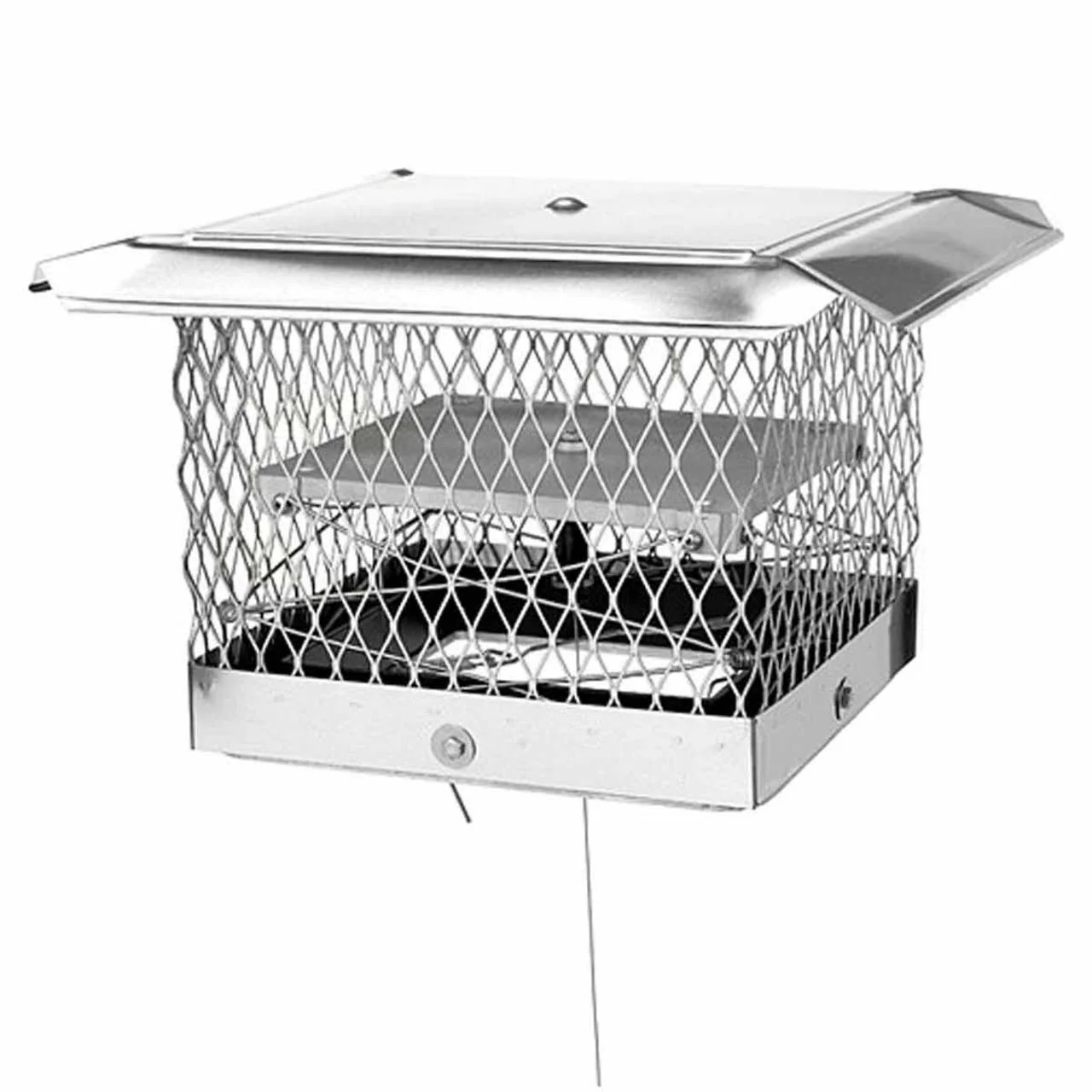 8" x 17" Lock-Top II Chimney Cap-Damper 3/4" Mesh - DLTP817