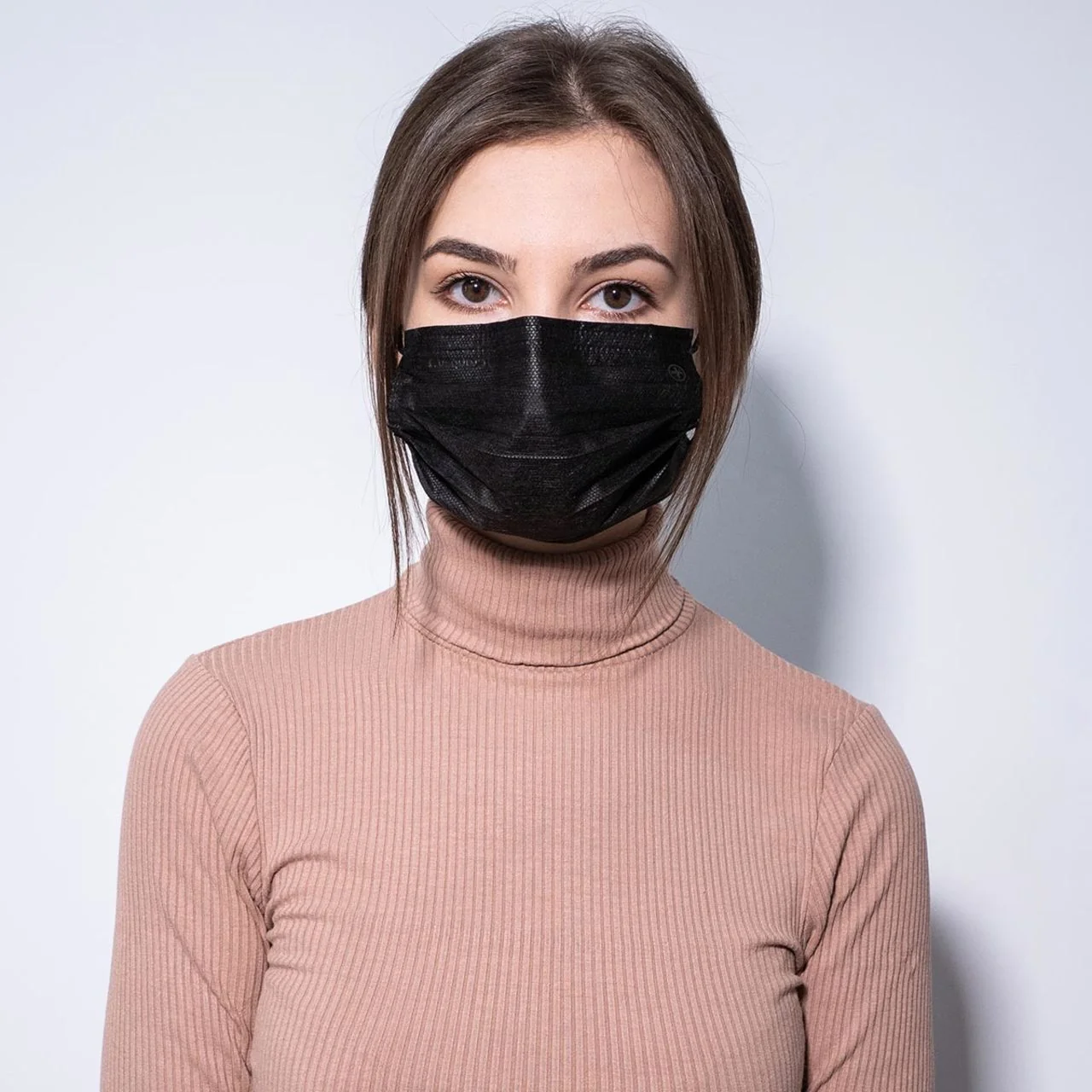 Altor Safety Surgical Mask 62222B, 4-Ply ASTM Level 2, USA Made, Black, Box of 50 - Image 2