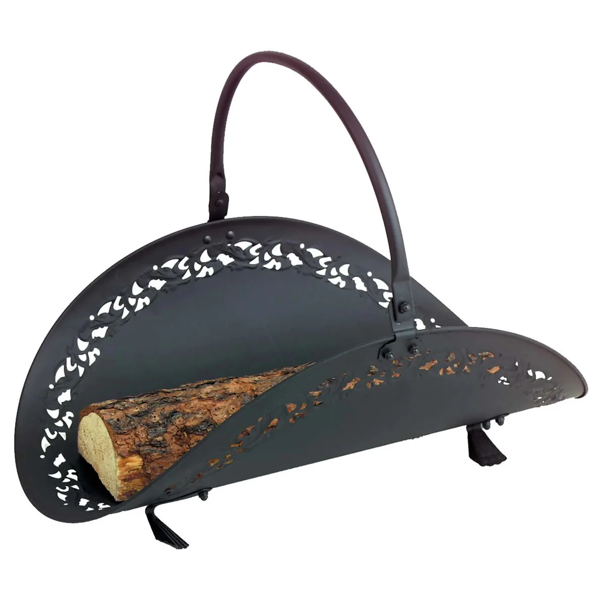 Black Filigree Wood Basket