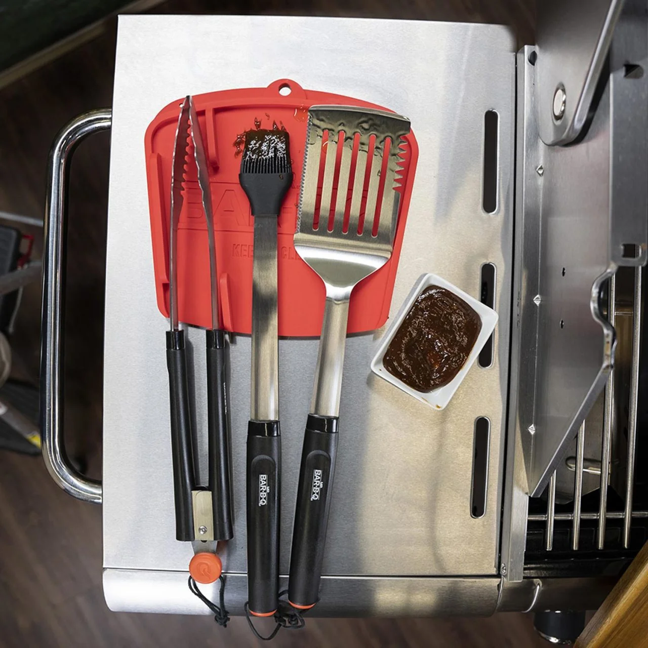 Red Silicone BBQ Tool Trivet - Image 2