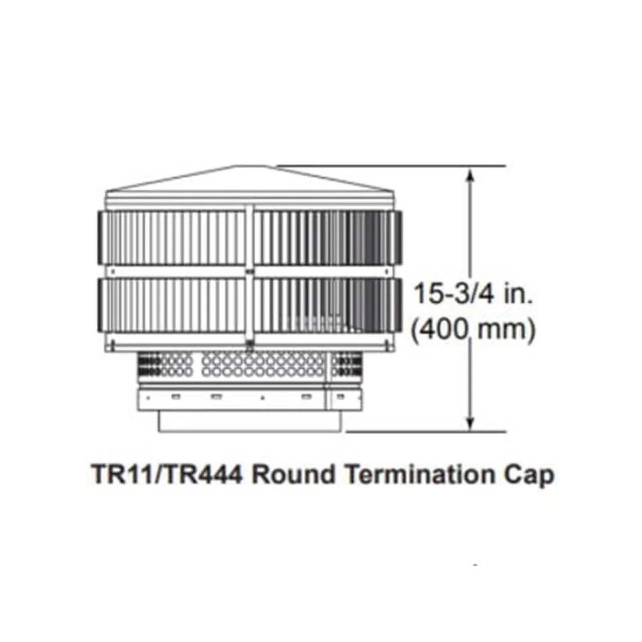 Majestic Round Termination Cap with Storm Collar for SL1100 Series - TR11 - Image 2