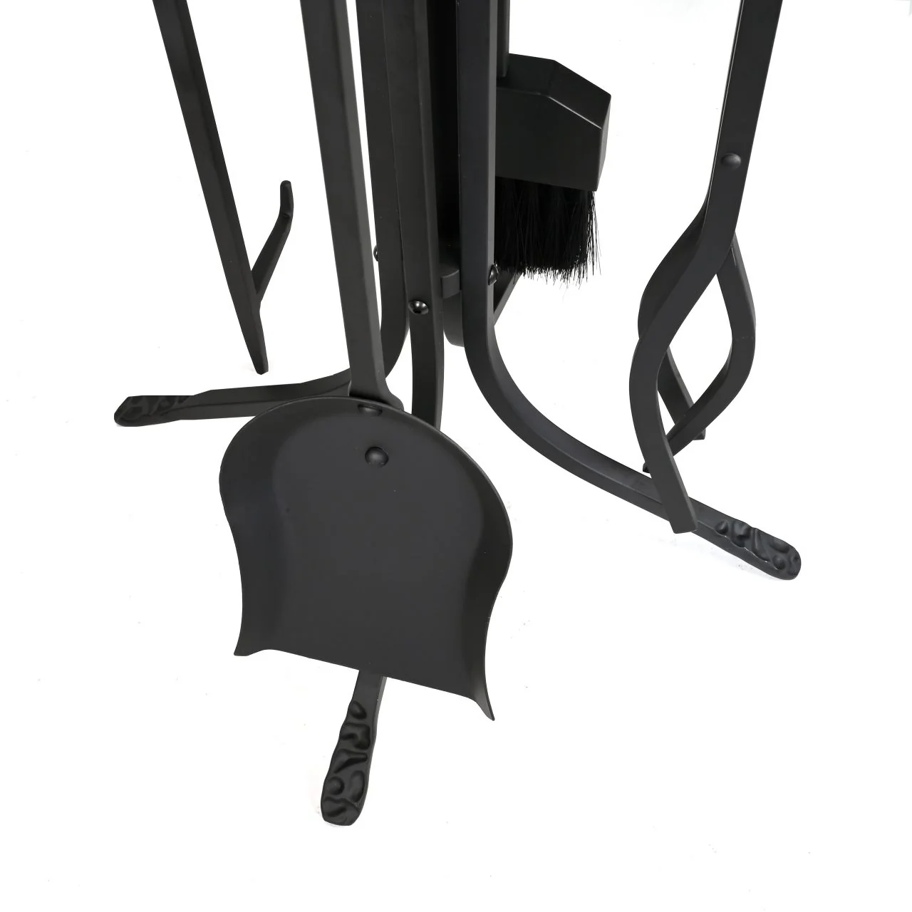 Pilgrim 5 Piece Forged Hearth Fireplace Tools - Matte Black - Image 3