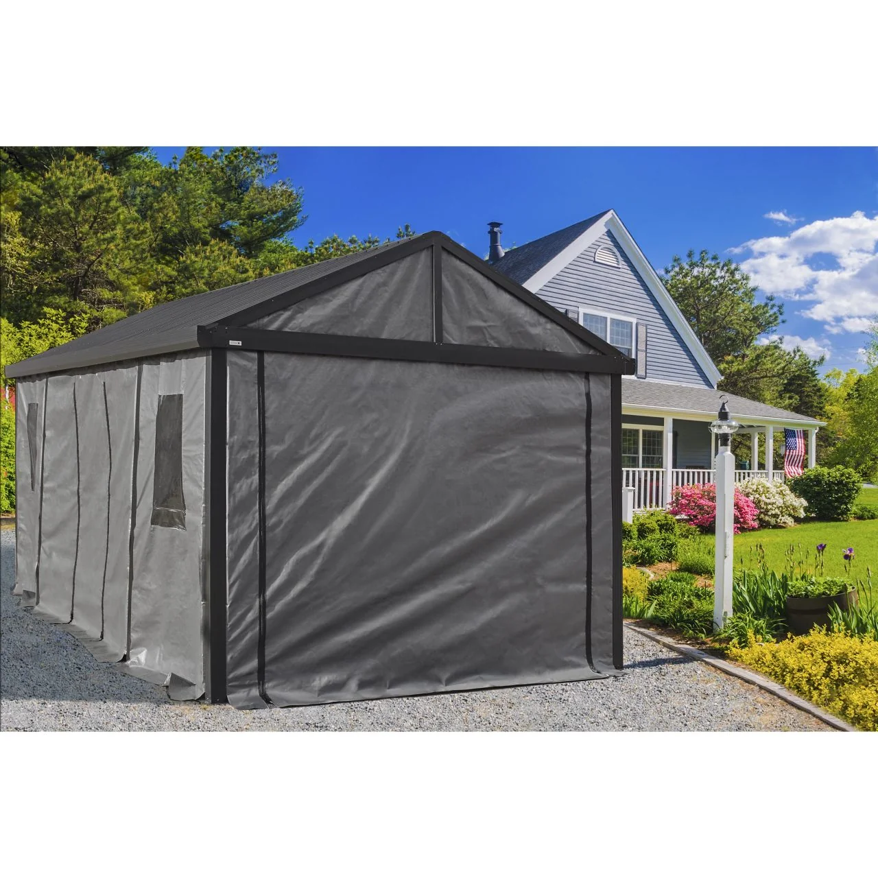 Samara 12' x 20' Carport Enclosure Kit - Gray - Image 7