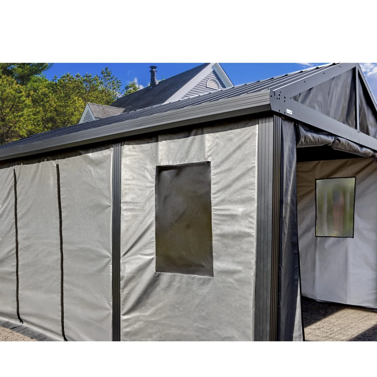 Samara 12' x 20' Carport Enclosure Kit - Gray - Image 8
