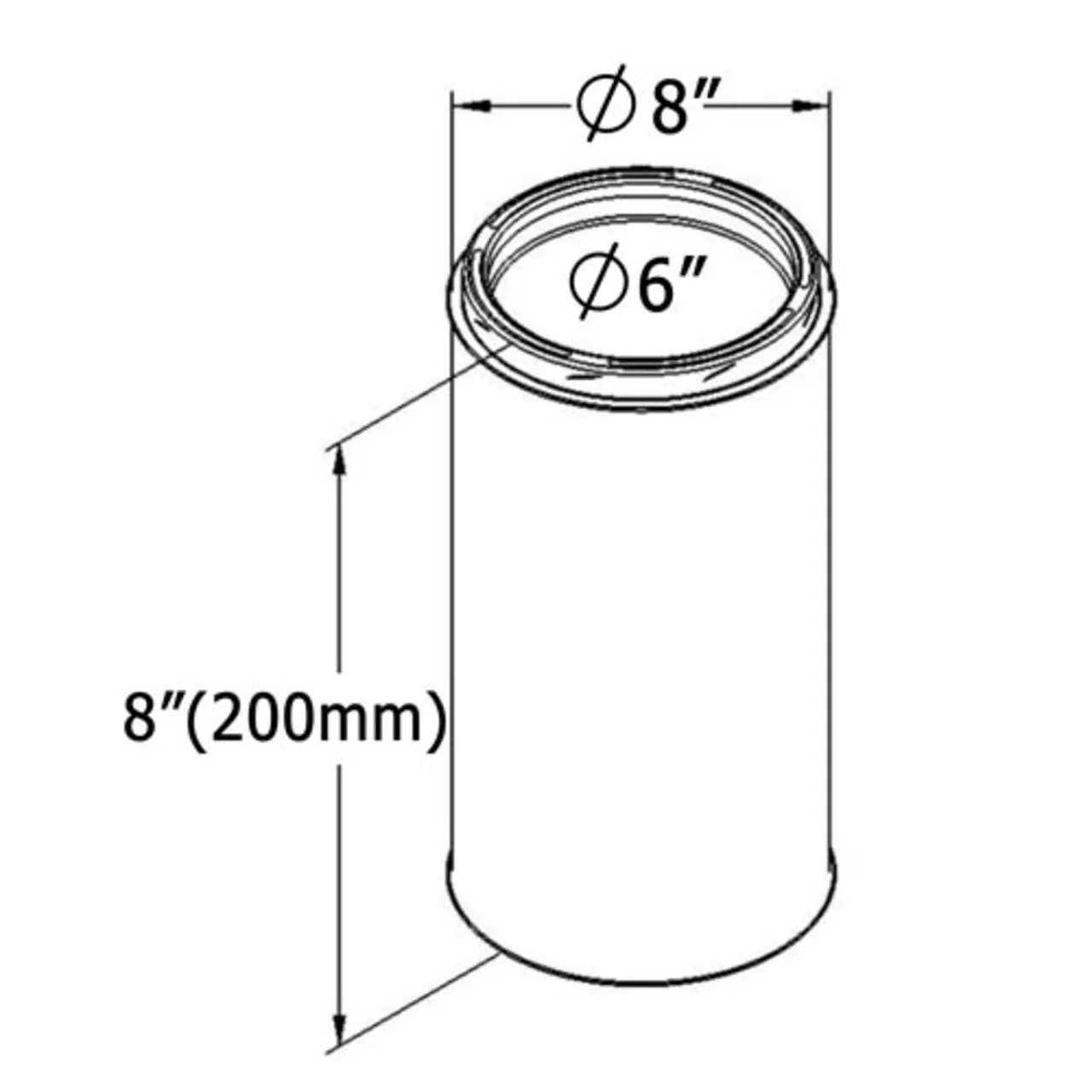 Shasta Vent 6 Inch x 8 Inch Chimney Pipe - Image 2