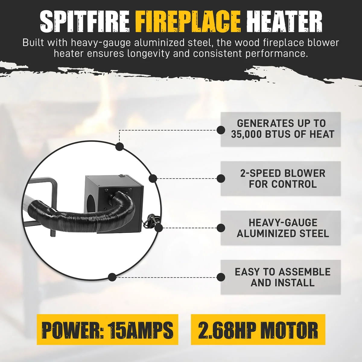 Spitfire Fireplace Heater - 4 Tube w/ Blower - Image 4
