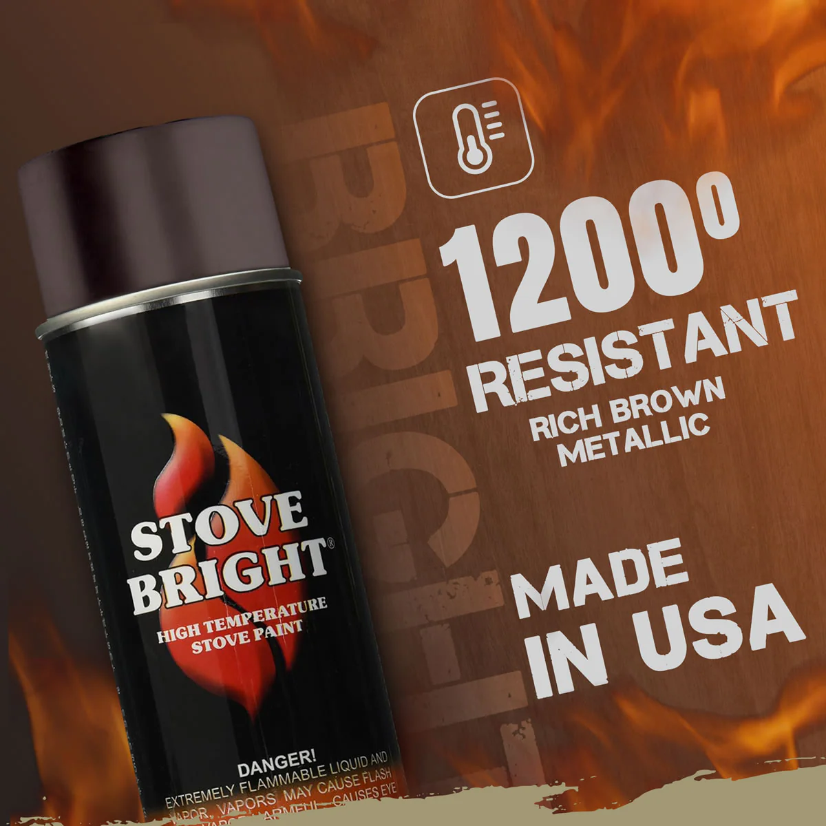 Stove Bright High Temp Paint - Rich Brown Metallic - 8124 - Image 3
